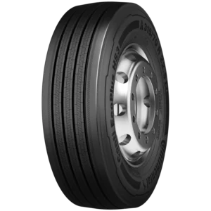 Continental Conti EcoPlus HS3 295/60R22.5 steer tire with low rolling resistance, pocket sipes for wet traction, 15/32 tread depth, and max load 7,390 single / 6,780 dual at 130 psi.